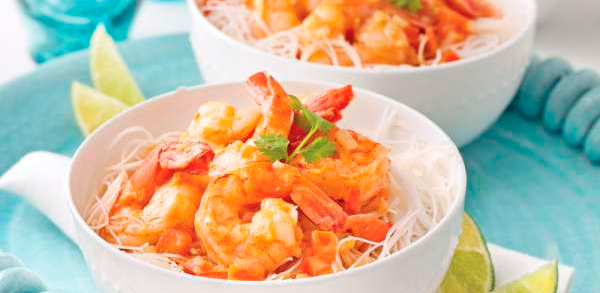 Prawns with Coriander Flambéed with Pastis and Aniseed Cream